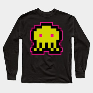 Yellow Aliennn Cool Gaming 8 Bit Long Sleeve T-Shirt